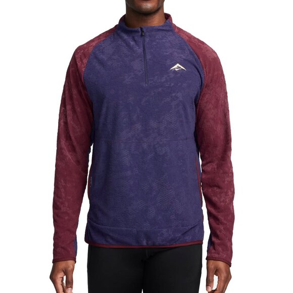$85 NIKE TRAIL 1/2 ZIP RUNNING PULLOVER JACKET TOP FB7535-555 PURPLE/MAROON L - Picture 1 of 8